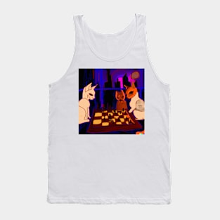 Cyberpunk Chess Cats Tank Top